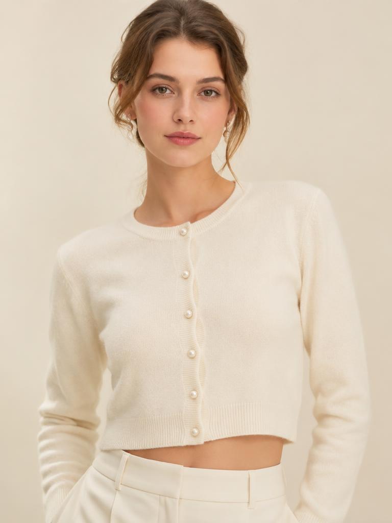 Cropped Knit Cardigan